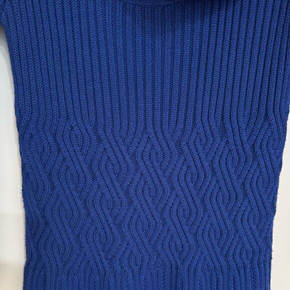 Eliza J Long Sleeved Cowl Neck Ribbed Knit Dress in Royal Blue Size S - Picture 6 of 8